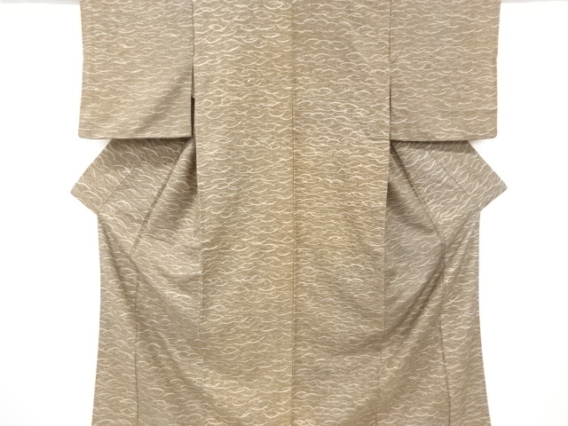JAPANESE KIMONO / ANTIQUE KIMONO / SILK / HAND WOVEN TSUMUGI / GRASS